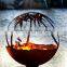 2018 new design leaf pattern large metal fire pit sphere