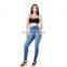 DiZNEW wholesale cheap price women side stripe blue republic jeans