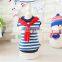 Navy Stripe Doggie Outfits Winter Clothes Sailor Suit for Dog