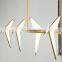 Modern Paper Crane Metal Chandelier LED Bird Design Pendant Lamp For Restaurant Living Room