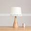 Ad CE Rosh TUV Contemporary Wood Wooden Table Lamp With White Square Drum Fabric Shade Hot Selling Lights Coffee Table