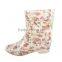 rubber flower girl ladies fashion rain boots