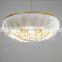 Creative LED Chandelier Princess Romantic Hanging Lamp For Living Room Bedroom Copper Chain Feather Pendant Light