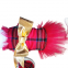 Pet Grid Hat Dress/ Dog Gift Dress up/ Red Plaid Skirt Dog Dresses/ Golden Bow Clothes Pet/