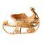 Unique Eco-friendly Rattan Fruit Tray Basket Christmas Santa Sleigh Sled Decoration, Wicker Fruit tray Wholesale Handwoven