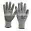 HPPE Industrial Gray Cut5 Resistant Anti-Cut Level 5 Protection PU Coated Palm Working Safety Gloves