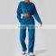 Long Sleeve Loose Pullover Hoodies Custom Logo Womens Oversize Crop Tops Sweaters 86rayon 14spandex