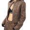 Custom Zupper Suede Windproof  Motorcycle Jacket Fall Autumn Winter Zipper Short Crop Jacket Lady Women's Pu Leather Coat Jackets