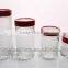 4 pcs glass storage jar/cheap empty glass jars with lid