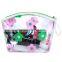 Flowers transparent waterproof makeup bags gargle wholesale clear pvc wash bag