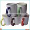 11oz sublimation stoneware mug with color rim & handle