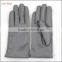 2016 ladies spring fashion grey all kinds of leather hand gloves with ring