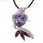 Fashion Jewelry Beautiful Bird Shaped Purple Zircon Necklace