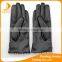 2016 women wholesale winter polyester lining PU leather glove