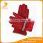 Ladies and women bright red premium spandex velvet gloves