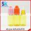 STOCK empty e liquid electronic cigarette plastic yellow 10ml PET dropper bottle with cap