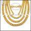 New Charm Gold Stainless Steel Mens Curb Cuban Necklace Bracelet