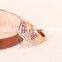 Zinc alloy pink white rhinestone full jewelled latest molded rose gold finger ring