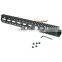 Funpowerland Black Float NSR 15 Inch Handguard One-piece Top Rail System KeyMod High Quality Lightest For AR-15 M4 M16