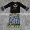 Fall Halloween boutique outfits baby girls clothing sets pumpkin embroidery floral ruffle pants sets