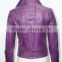 Ladies Short Purple 4110 Fitted waist Length Soft Napa Lambskin Leather jacket