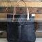 Custom waxed denim leather tote bag with pockets                        
                                                Quality Choice