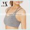 Low impact wholesale strappy back active sport bra removable cups fitness bra bra