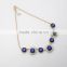 Wholesale gold chin resin jewelry fashion rhinestone blue ruby necklace set for party