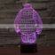 3D Optical Night Light Big White 7 RGB Light Colors 10 LEDs AA Battery or DC 5V Mixed Lot