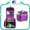 Polyester hanging travel toiletry bag with mesh pocket
