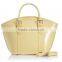 2016 high quality women shell bag can put your logo patent leather handbags