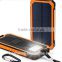 Made in china waterproof solar power bank solar camping light 8000mah dual USB