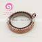 30 mm Coffee color stainless steel magnet glass floating locket for locket floating charm