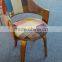 colorful fabric wood dining armchair