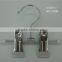 The HEAD metal hanger with transperant immesed clips(black n) and transparent injection ends.