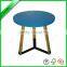 Morden wooden round top coffee table with metal legs