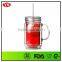 Bpa Free 20 Ounce Double walled acrylic colored mason jars with handle
