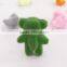Flocked Mini PVC Toy Bear Green