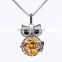 New Arrival Animals Owl Pendant Locket Essential Oil Aromatherapy Diffuser Necklace Wholesales