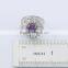 Flower shape 18k white gold plated amethyst ring AAA+ cubic zirconia cz silver ring for women