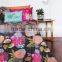 Black Floral Print Cotton Indian Kantha Quilt