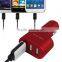 NEW 3 port USB Quick Charge 2.0 car Charger,Travel charger for iphone 6 6s,Samsung,LG,Blackberry,black/gold/red optional