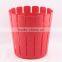 Plastic Wood Line Basket Trash Can Dustbin Trash Bin