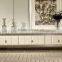 Dining Room White TV Stand Marble Top