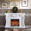 Popular Design Floral and Shell Cultured White Marble Fireplace Surround