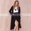 Girls Black Front Split OL style Fitted Short Skirt