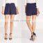 new style women fancy navy high waist pocket tailored shorts