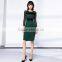 Pleat office lady slim free size lace splicing long dress