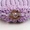 Myfur Cute Lavender Real Raccoon Fur Ball Flip Up Brim Hat