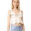 2017 OEM Girls Charming Bow Shoulder Harness Crop Cute Blouses